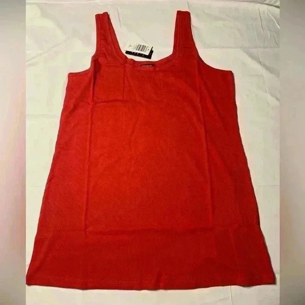 Torrid Cotton Rib Double Scoop Neck Tank Top Red Size 3X & 4X - Picture 2 of 7